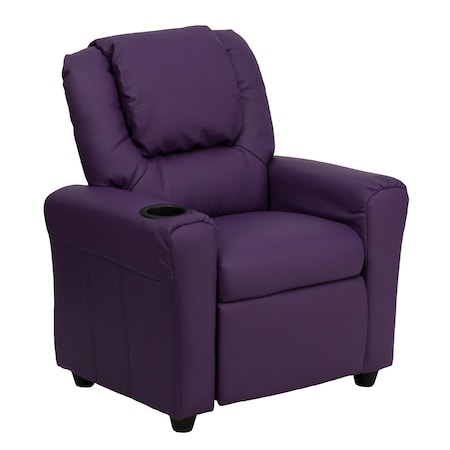 Flash Furniture Kids Recliner, 21-1/2" to 36-1/2" x 27", Upholstery Color: Purple DG-ULT-KID-PUR-GG